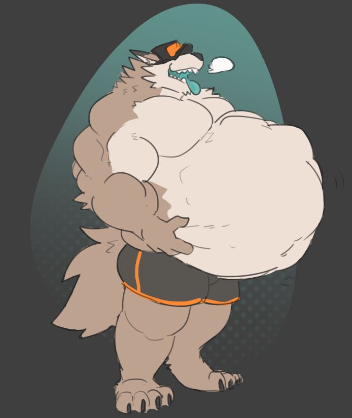 wolf Hare with the oversized belly implied he vore someone