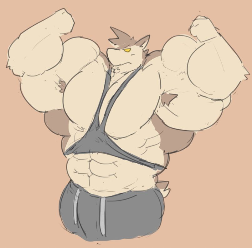 Typlosion Hare flexing up his beefy musculars arms