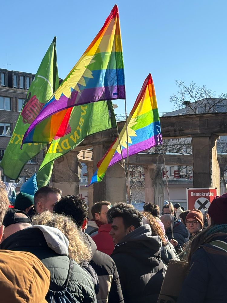 Man sieht viele Demonstranten.