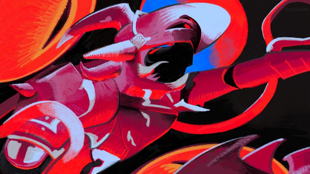 Estinien reaching out through darkness under the shadow of Nidhogg surrounded by his eyes 