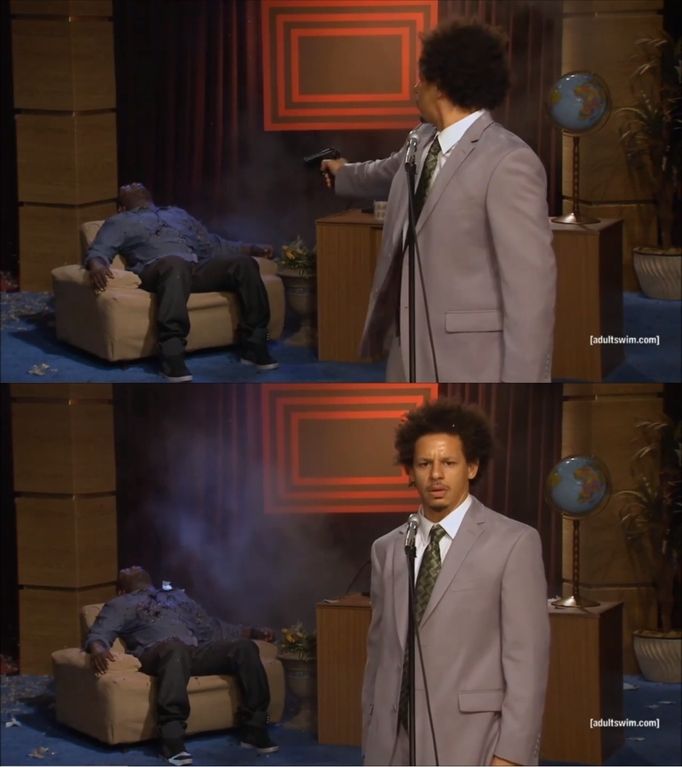 Eric Andre shoots Hannibal Burgess meme