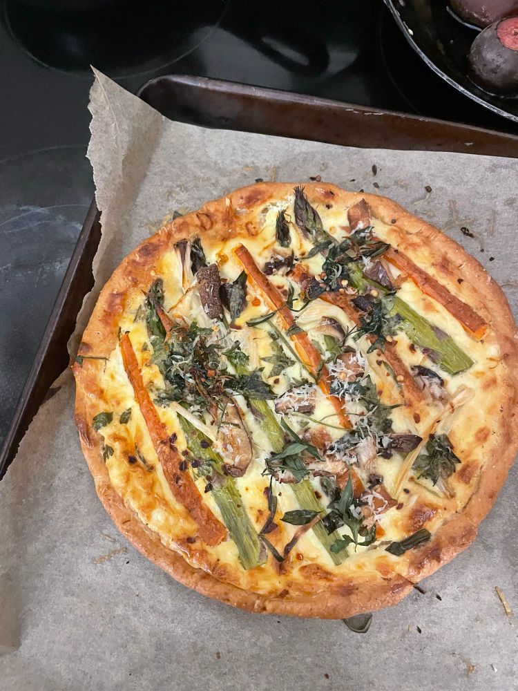 Asparagus tart with ramps 