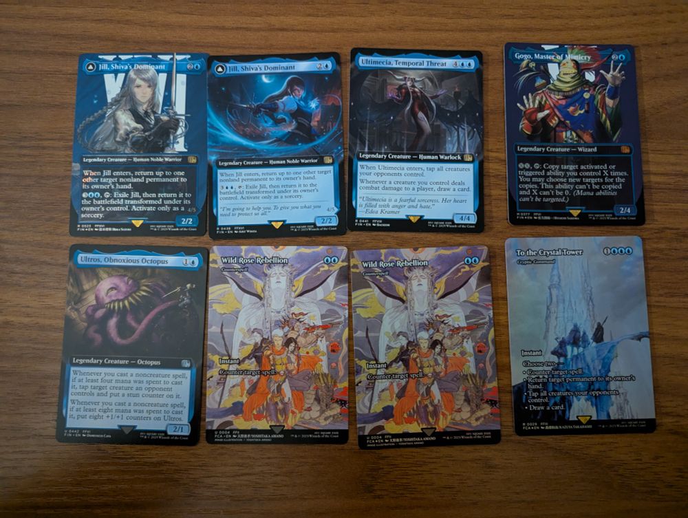 Collector boosters pulls from the final fantasy mtg set. Here is specifically blue mana cards.