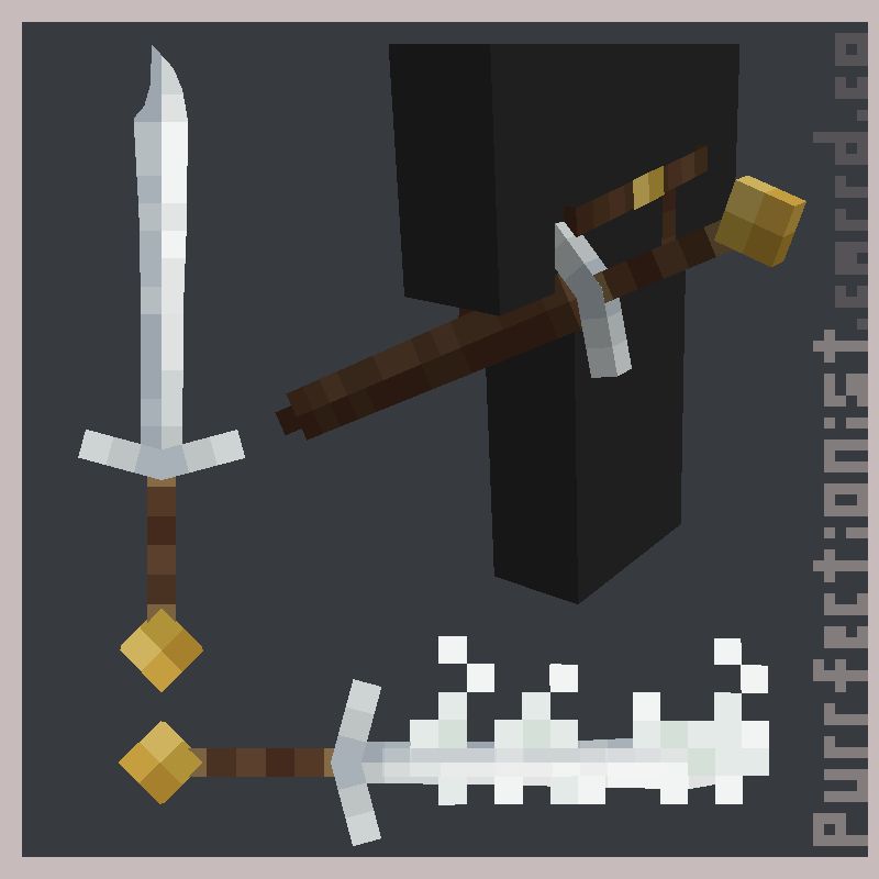 Minecraft low poly simple sword with the blade made in mesh style. It has animated flames. 