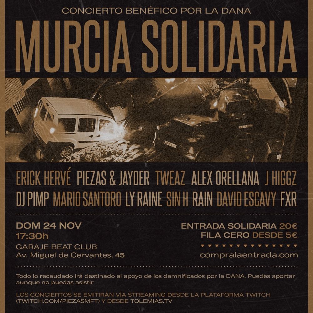 Cartel de concierto benéfico en Murcia