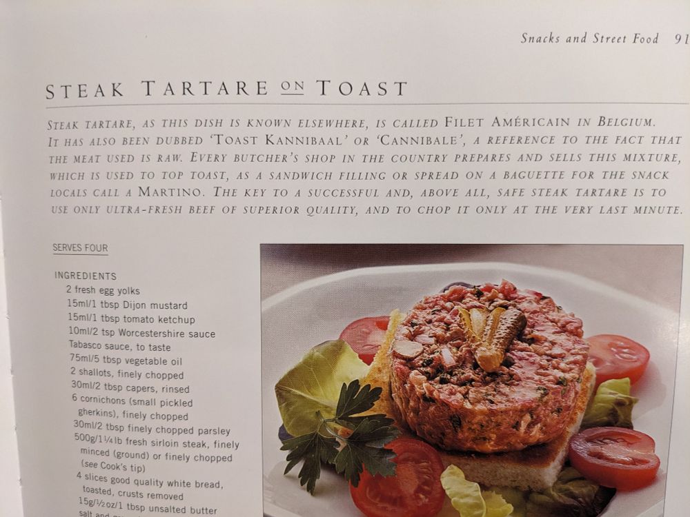 A recipe steak tartare, which is often called "Toast Kannibal" for obvious reasons.