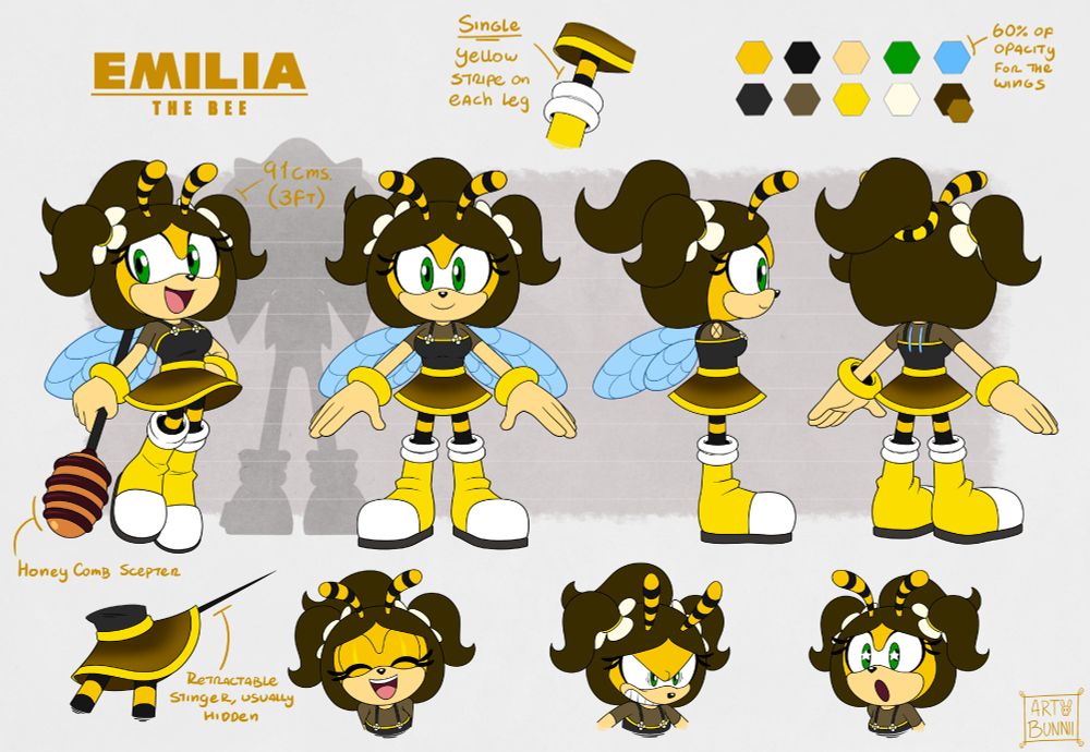 Emilia's updated full ref (2025 design), by ArtBunnii!!
