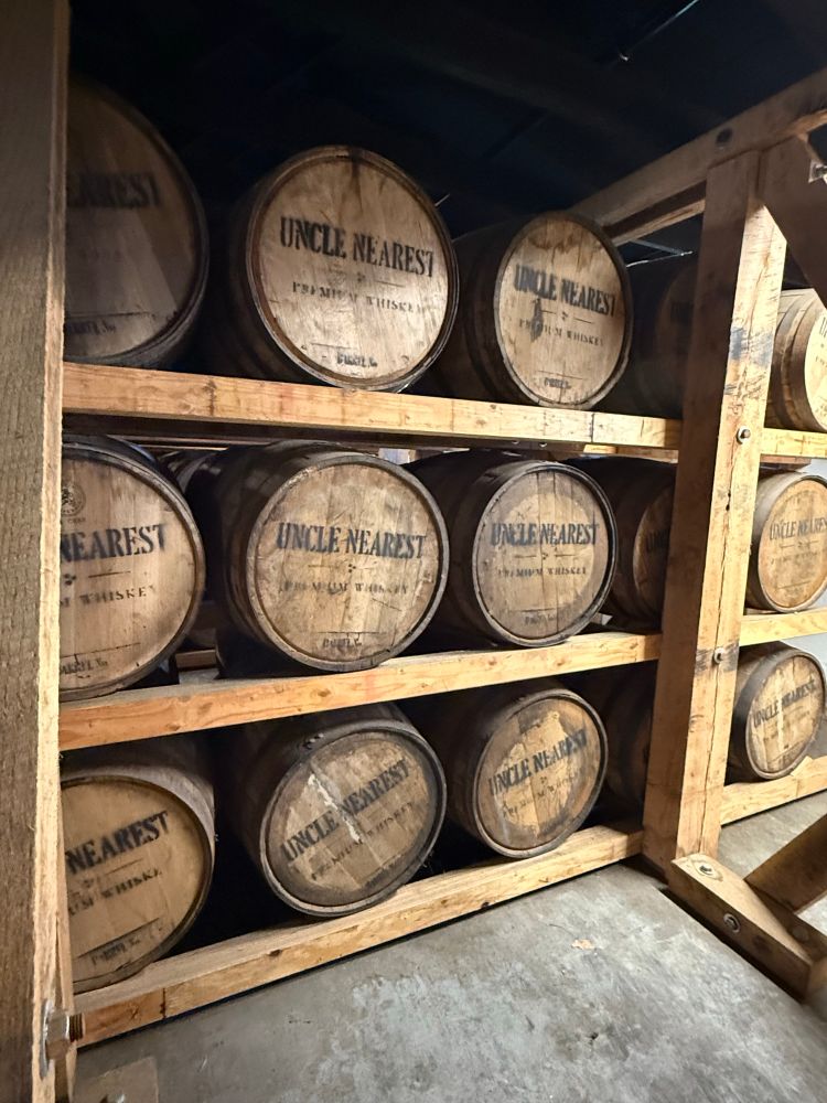Tennessee whiskey aged oak barrels at Uncle Nearest Distillery.