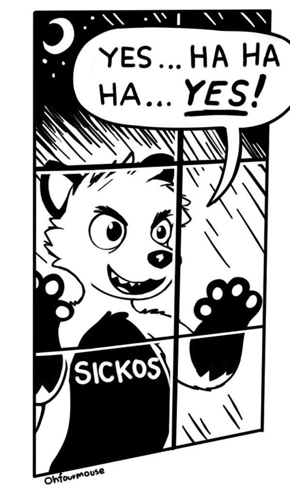 A furry version of the sickos meme