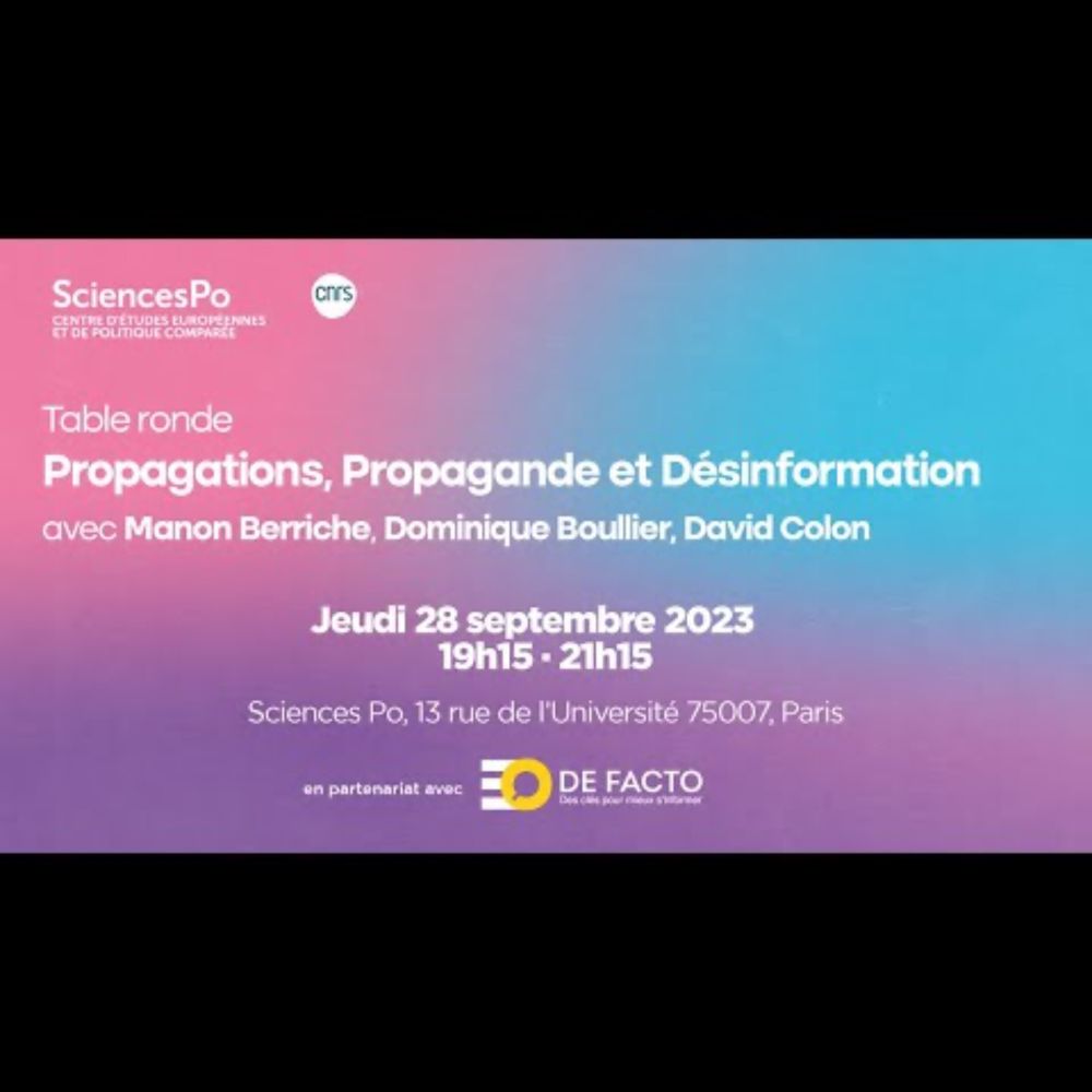 Table ronde "Propagations, Propagande, Désinformation"