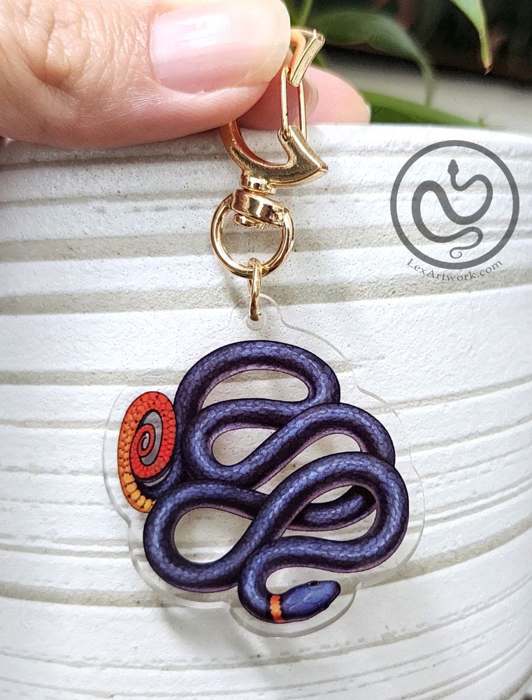 a ringneck snake acrylic charm