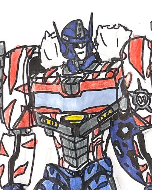Close up of Optimus