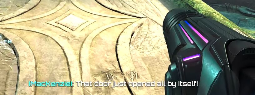 Metroid Prime 4 screenshot: [Mackenzie]: That door just opened all by itself! i hate him so fucking much