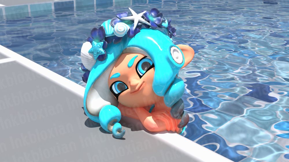 Ellana looks at you as she rests her head on her arms on the edge of the pool