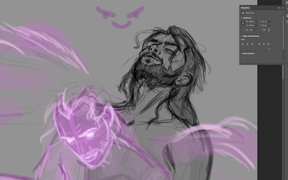 zoom on wip - lucanis and spite's face