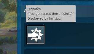 Steam Achievement from the game 'Dispatch'. The name of the Achievement is "You gonna eat those twinks?". The description of the achievement does not matter
