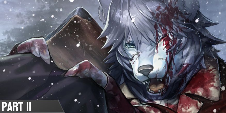 "You know why? It's because of you... that I know there's a happier world out there. So stand up, dammit. Stand up and fight for it. Go on and brag about how you can smile in your world, and tell us why it should be the one to survive."

I feel my grip on their heavy jacket fading away. They're holding on to my arm, crying. This is acceptable. If I die giving them a push to make it... That's acceptable. I can live with that! I should live with that knowledge, even if I can't see it!

"Be proud. Hold your head up high, and fight for your weak little world.
Don't you dare go losing to a world like this, a world whose only virtue is strength!"

They object. Of course, the once-Pollyanna would. They're part of a once happier world. Of course, they can't pretend this won't happen. Of course, they'll put so much blood on their hands.

"Go on. Go on beyond this white hell. Take it back. Take back to that beautiful, happier world. You are the one that should survive, not me, not anyone else here!
Masters, Servants, Lostbelts... I know nothing. But I want to see that there's a better place. A world that's not wrong. We made a mistake, and ended up all twisted. But it has a meaning."

I kneel. They fall to the ground as I do so. Their paw is on my face, so soft, so frail. Why shouldn't I fight to protect something like this? Why shouldn't any other Yaga?

"Patxi, save your strength, please. That's enough!"

They're breaking down as I tighten my grip on them. I have to ease this. I can't make it worse than they already are.

"It doesn't hurt. I'm not afraid. You're having it rougher now. But that's why I want you to live. Say something, dammit! Answer me!"

A silent nod as tears fall down their face. Once more, I smile, satisfied. I did it. I saved them. I can die now.

"Haha... Look at you. You're crying... Turns out, making you cry... Isn't as fun as I thought..."