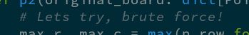 Code editor showing a small snippet of python code. The centered comment states "Lets Try, Brute Force!"