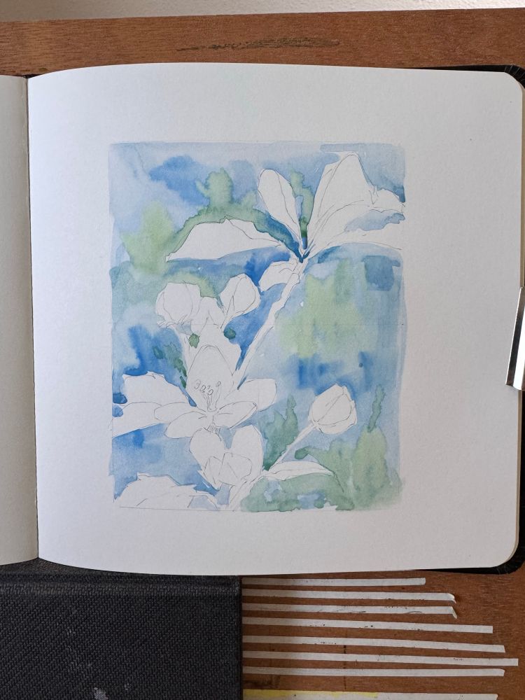 First layer in gouache