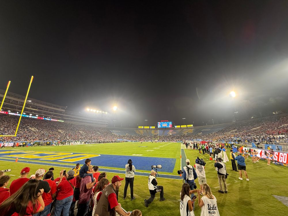 A view of the Rose Bowl stadium in Pasadena, as Nebraska plays UCLA
