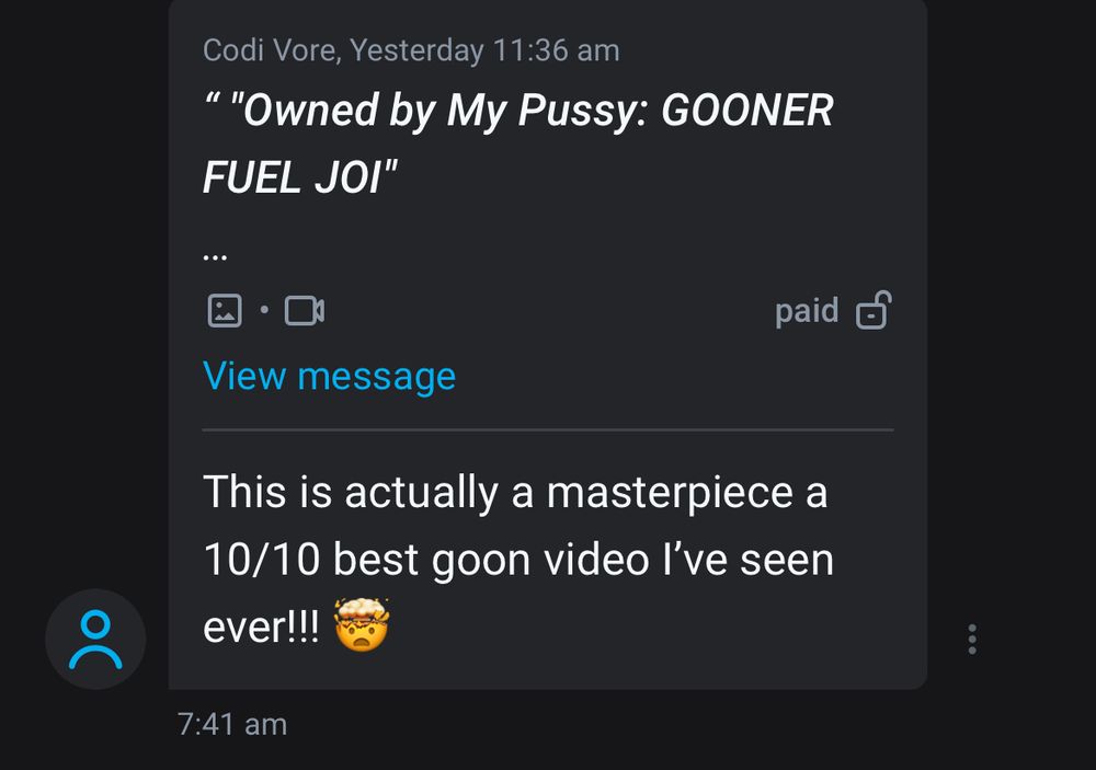 Comment reads: “This is actually a masterpiece a 10/10 best goon video I’ve seen ever!!!”
