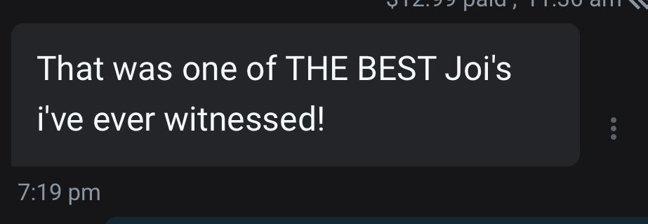Comment reads: “That was one of THE BEST JOI’s I’ve ever witnessed!”