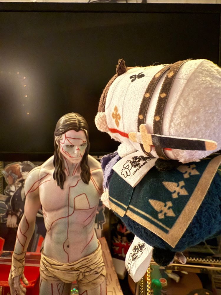 The creature from Frankenstein holding barok and KAZUMA tsums