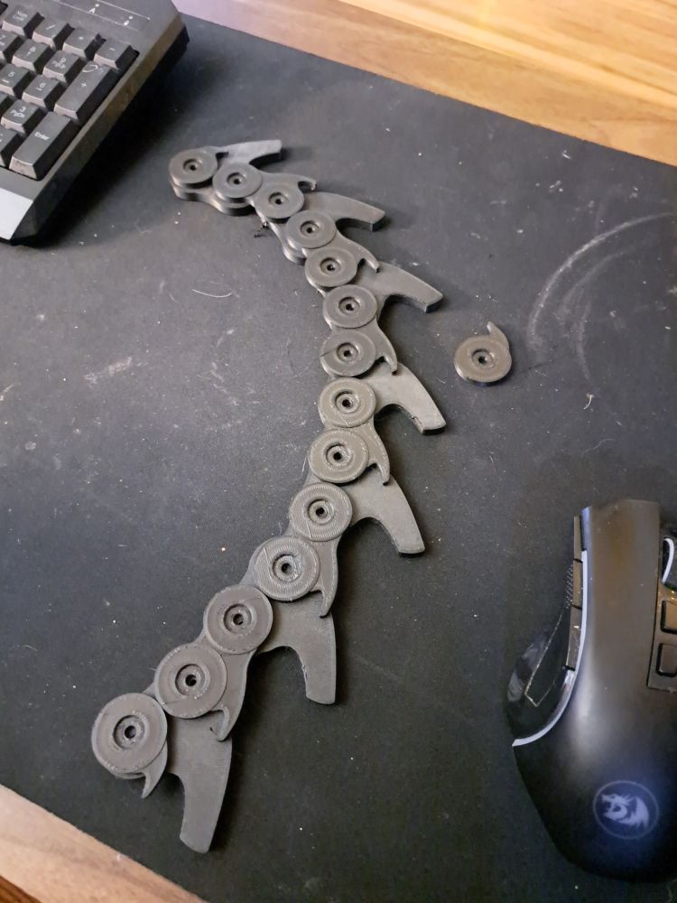 A rough draft of a 3d printed spine.