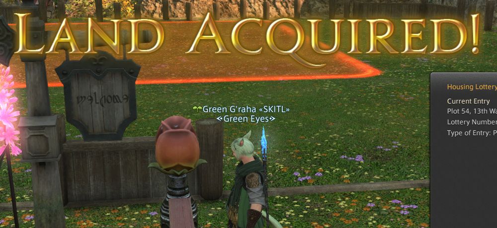 A cropped screenshot of Green confirming his land acquisition. 