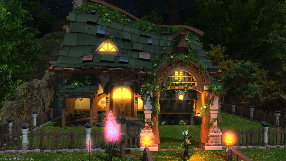 Green giving a thumbs up in front of his newly renovated house. 