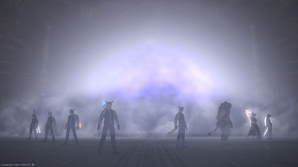 An Alexander screencap of the Grainbow and some WoL companions facing away from a large explosion.