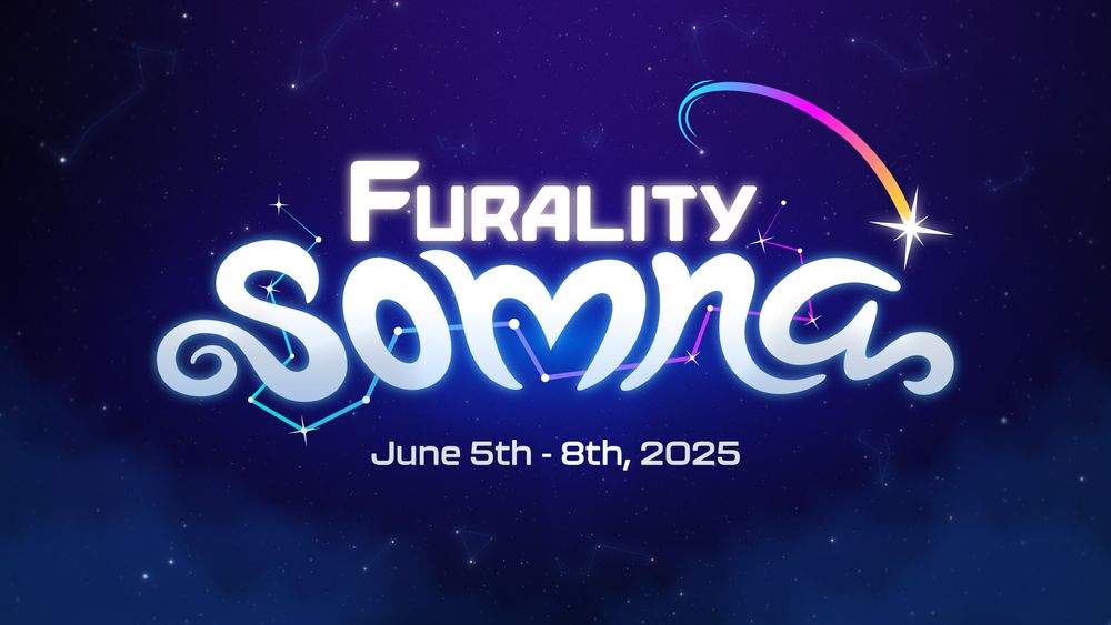 Furality Somna logo, set against a backdrop of stars.