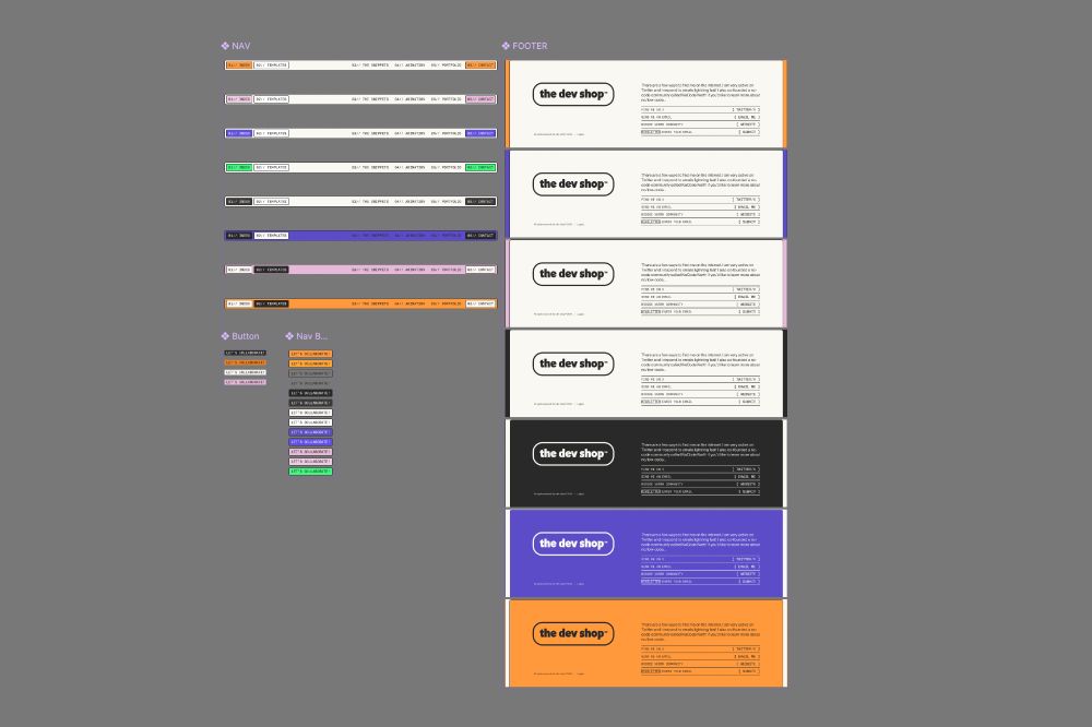 Styleguide for a website called www.thedevshop.io