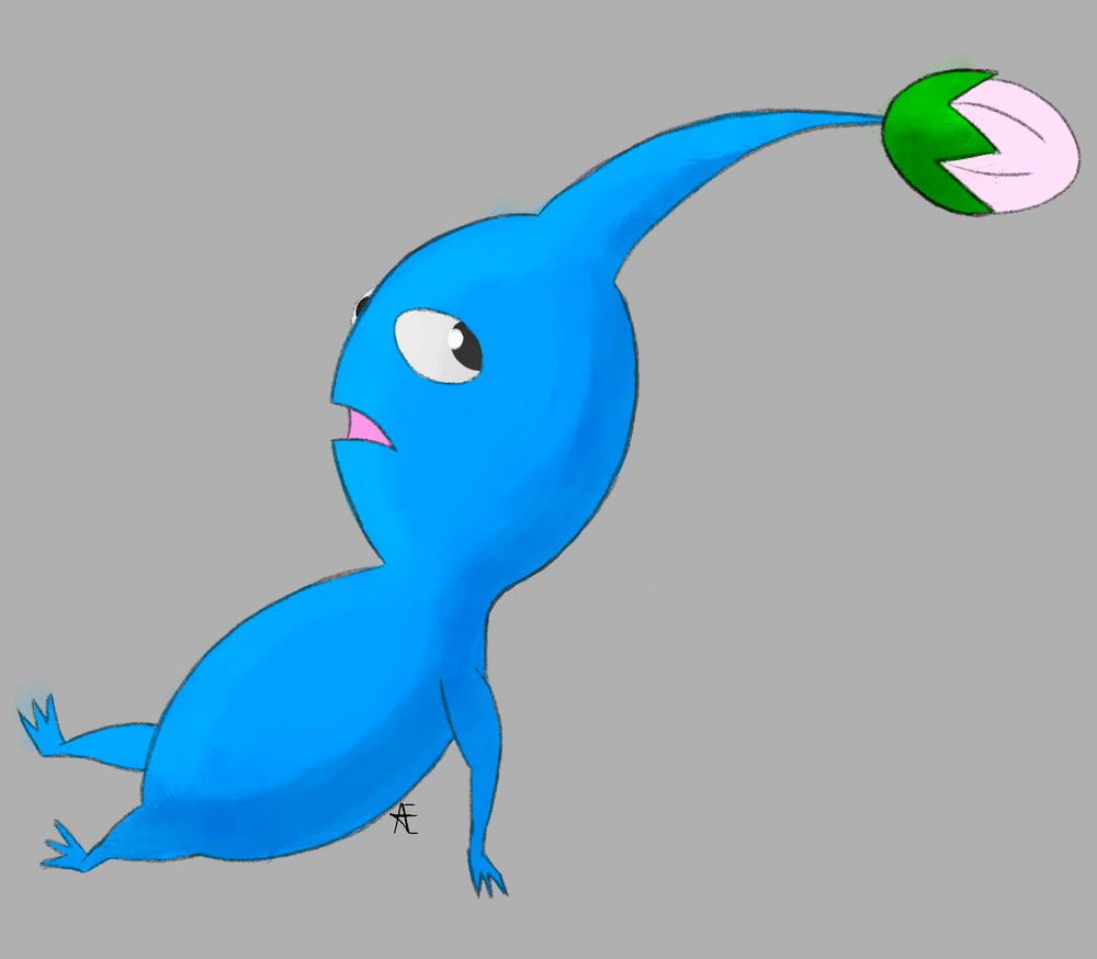 A Blue Pikmin, he’s just sitting there. Good for him. 