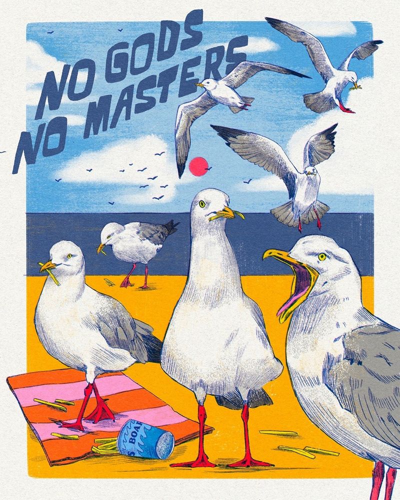 Print from Halsey Berryman "Anarchist Birds" collection, https://www.etsy.com/people/sapphire92184/favorites/anarchist-birds