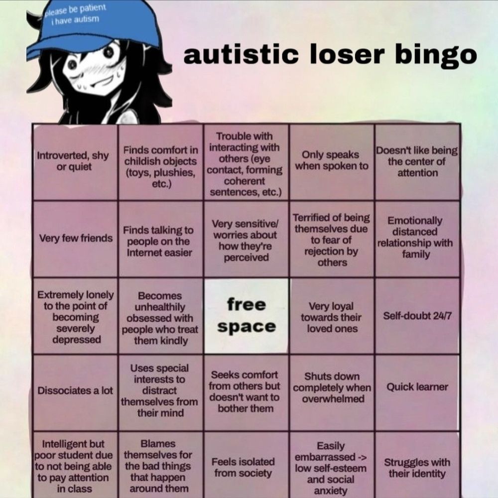 Autistic loser bingo