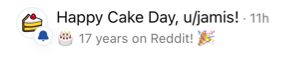 Happy Cake Day, u/jamis! 17 years on Reddit!