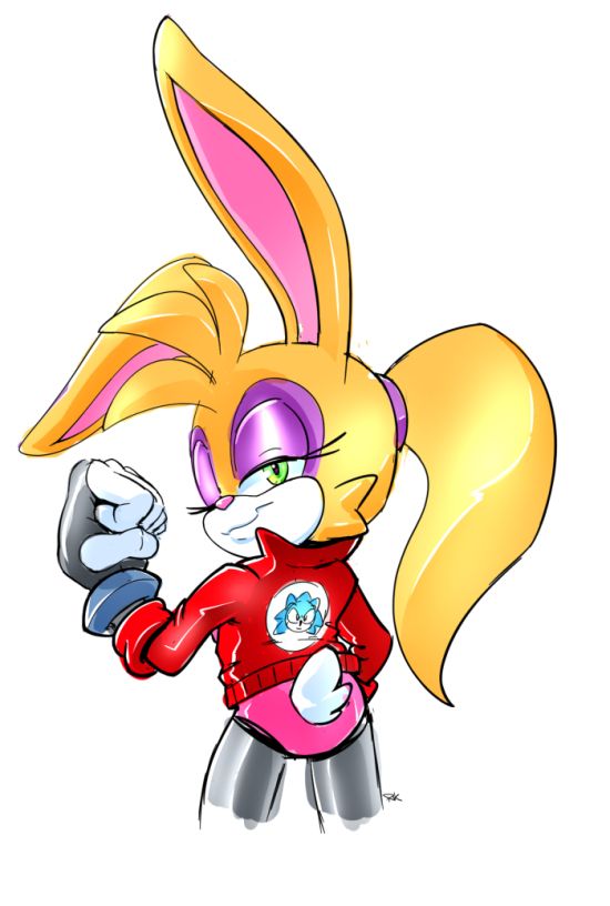 Bunnie Rabbot from Sonic SatAM/Archie sonic wearing Johnny Lightfoot (Sonic The Comic/Fleetway Sonic)t's jacket!