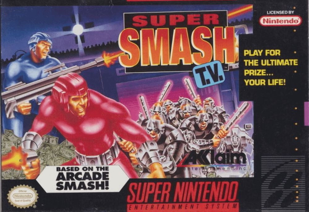 Carátula del juego de SNES “Super Smash TV”