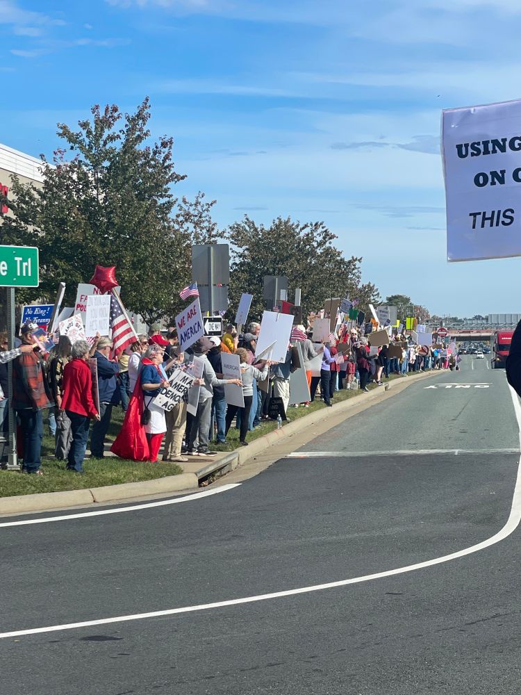 A crowd of exceptionally normal people against fascism. 
