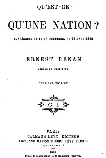 Ernest Renan, Qu'est-ce qu'une nation?