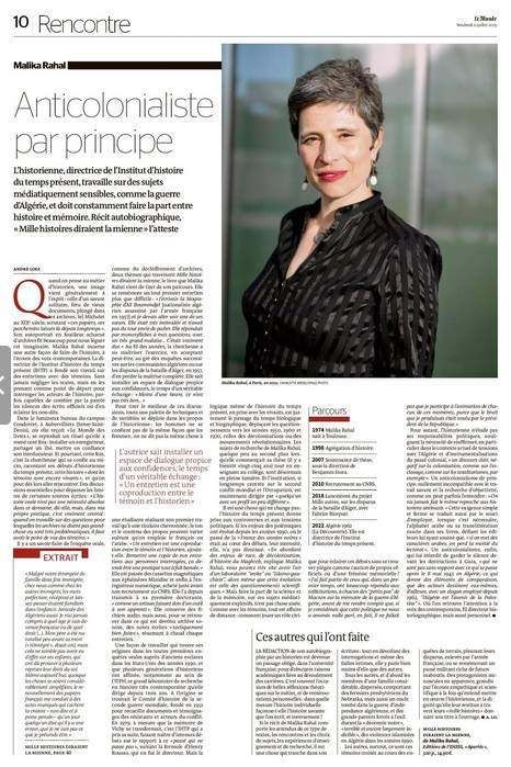 article dans le Monde des Livres