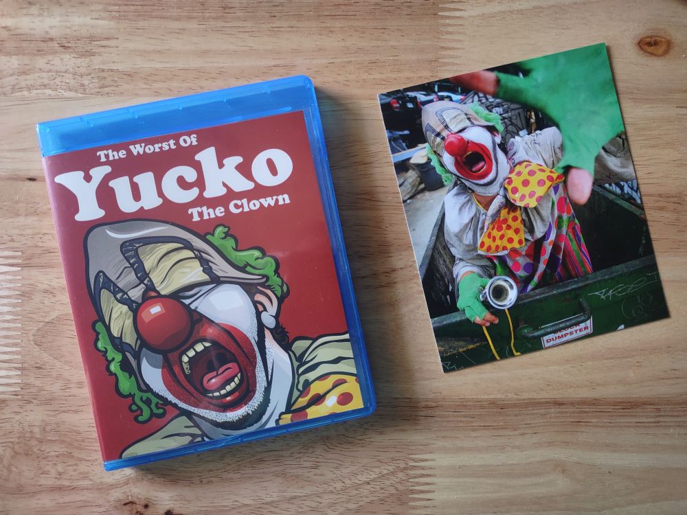 The Worst of Yucko The Clown Blu-ray front view and showing one side of the picture card insert.
