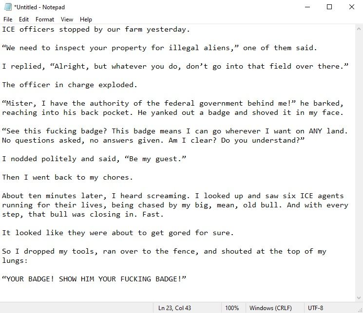 The full text of the joke.