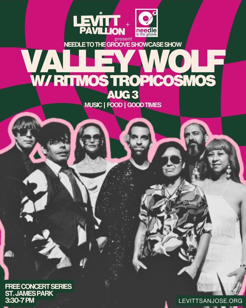 Flyer for the Aug 3 show featuring a psychedelic backdrop and a photo of the band Ritmos Tropicosmos looking quite sharp.

Needle to the Groove showcase
St. James Park
3:30-7PM
music| food | good times