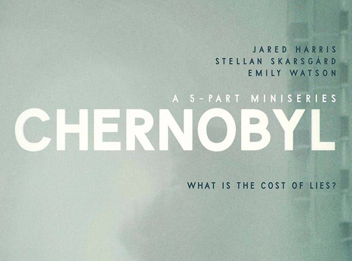 Chernobyl promo poster, using an awkward, lumpy typeface.