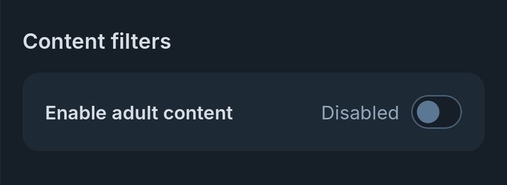 The "enable adult content" switch from bluesky moderation settings. 