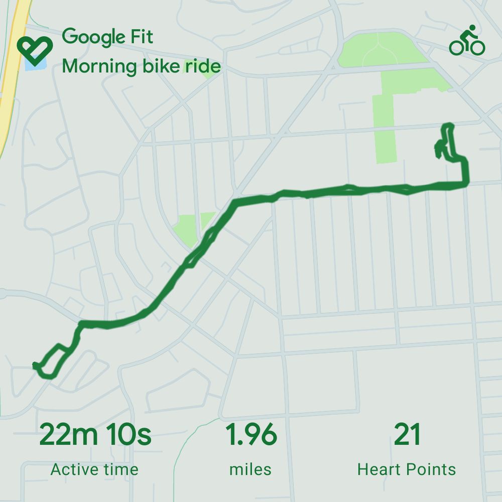 Map of my morning bike ride