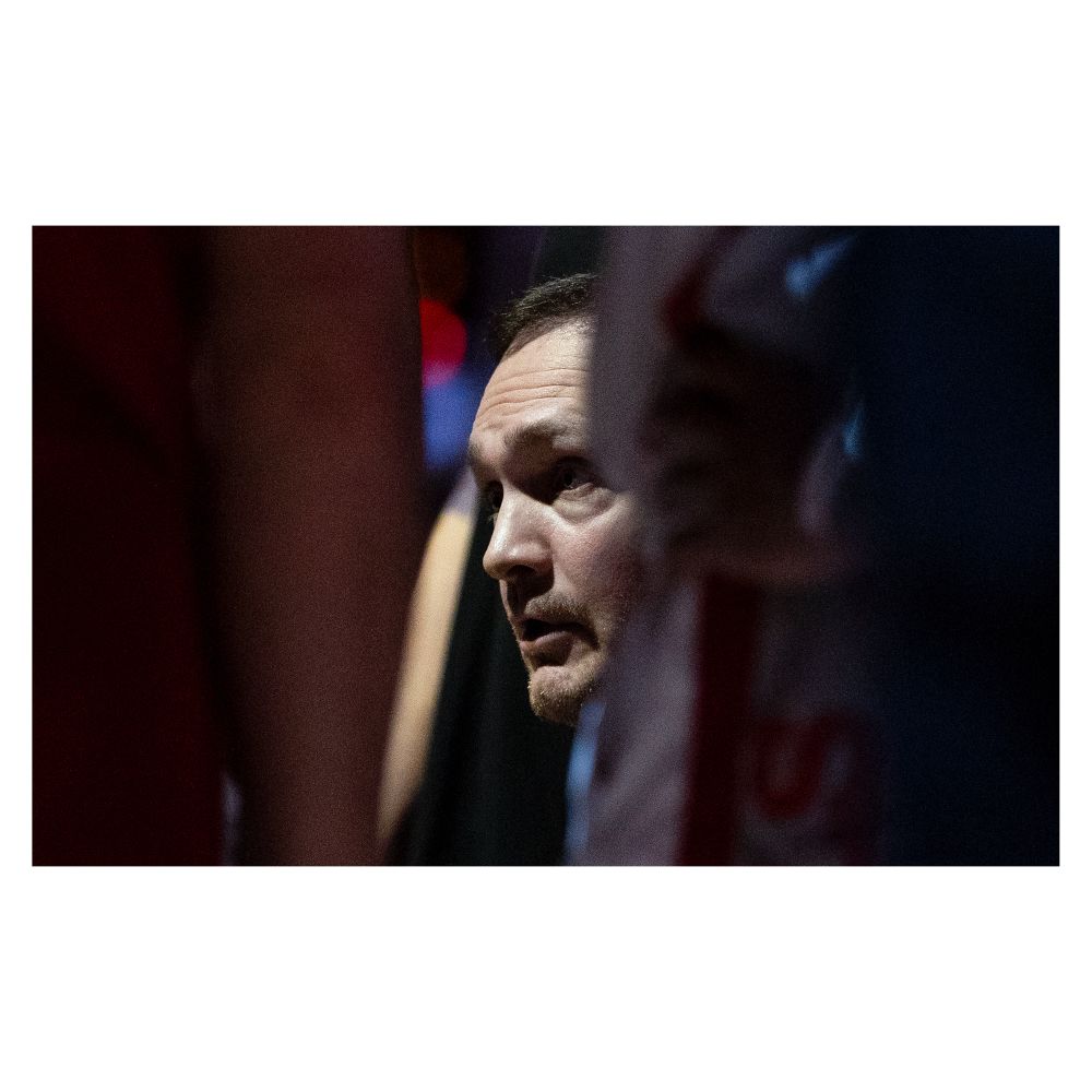 UNLV head coach Kevin Kruger talks to the team.