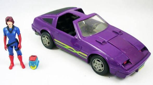 MASK purple t-top toy car with action figure 